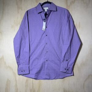 bar III Slim Fit Stretch Men’s Dress Shirt Purple Medium 15–15.5 NWT